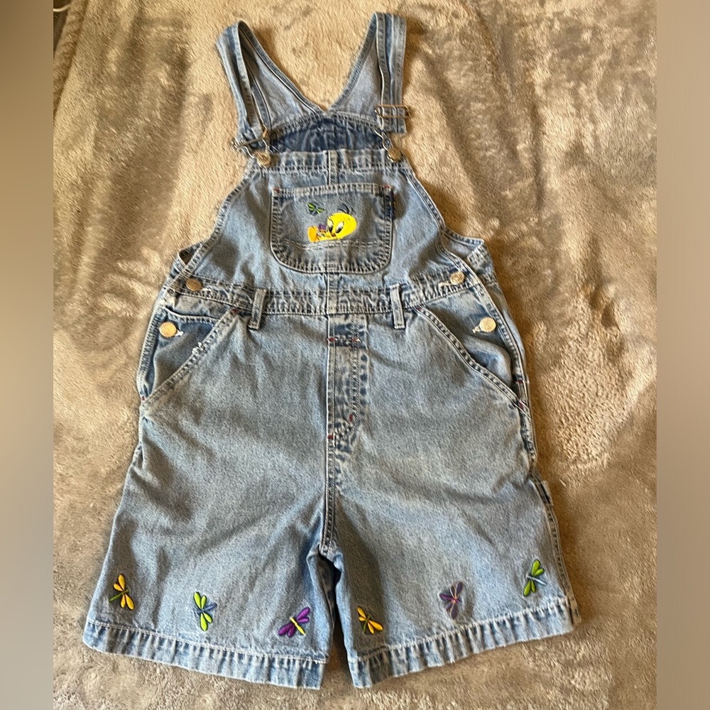 Vintage Looney Toons embroider tweety bird  carpenter overallls